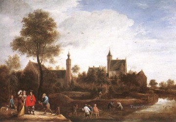 David Teniers the Younger Painting - A View Of Het Sterckshof Near Antwerp David Teniers the Younger